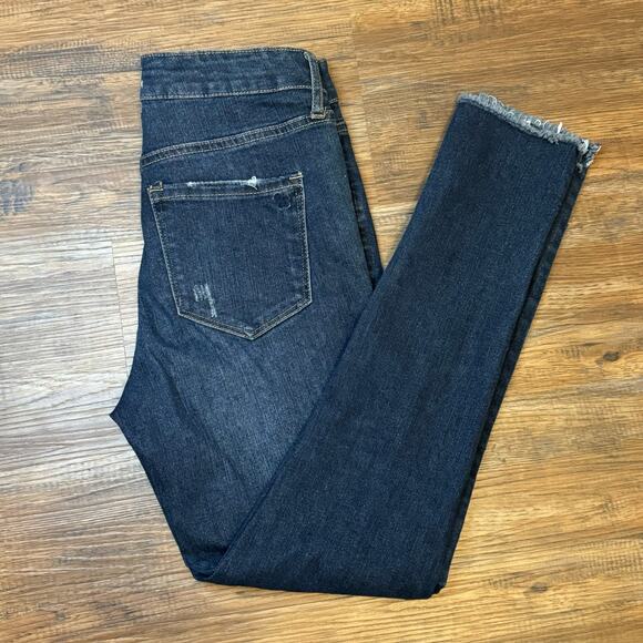 Jessica Simpson adored high rise ankle jeans size 25 raw hem dark wash - Picture 8 of 10